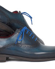 Paul Parkman Men's Blue & Navy Medallion Toe Oxfords (ID