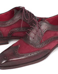 Paul Parkman Suede & Calfskin Men's Wingtip Oxfords Bordeaux (ID