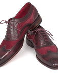 Paul Parkman Suede & Calfskin Men's Wingtip Oxfords Bordeaux (ID