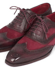 Paul Parkman Suede & Calfskin Men's Wingtip Oxfords Bordeaux (ID