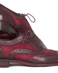 Paul Parkman Suede & Calfskin Men's Wingtip Oxfords Bordeaux (ID