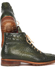 Paul Parkman Men's Green Croco Embossed Leather Boots (12811-GRN)