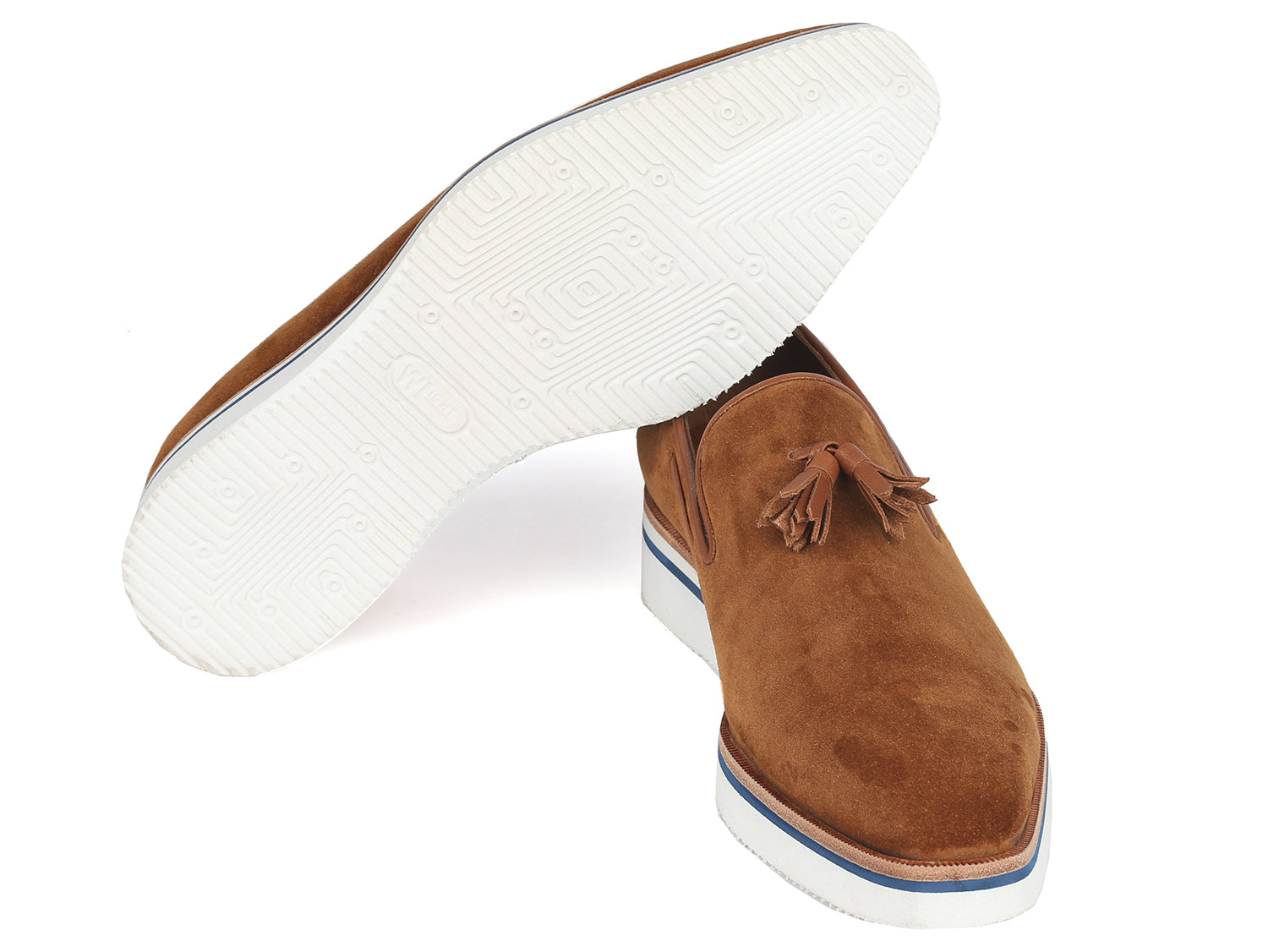 Paul Parkman Men's Smart Casual Tassel Loafers Camel Suede (ID