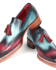 Paul Parkman Norwegian Welted Tassel Loafers Blue & Purple (ID