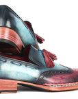 Paul Parkman Norwegian Welted Tassel Loafers Blue & Purple (ID