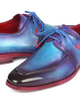 Paul Parkman Men's Turquoise & Purple Apron Derby Shoes (ID
