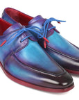 Paul Parkman Men's Turquoise & Purple Apron Derby Shoes (ID