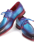 Paul Parkman Men's Turquoise & Purple Apron Derby Shoes (ID
