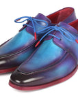 Paul Parkman Men's Turquoise & Purple Apron Derby Shoes (ID