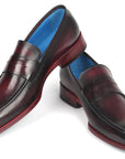 Paul Parkman Men's Purple Burnished Penny Loafers (ID