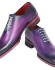 Paul Parkman Goodyear Welted Wholecut Oxfords Purple Hand-Painted (ID