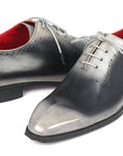 Paul Parkman Men's Gray Hand-Painted Oxfords (ID