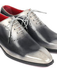 Paul Parkman Men's Gray Hand-Painted Oxfords (ID