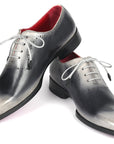 Paul Parkman Men's Gray Hand-Painted Oxfords (ID