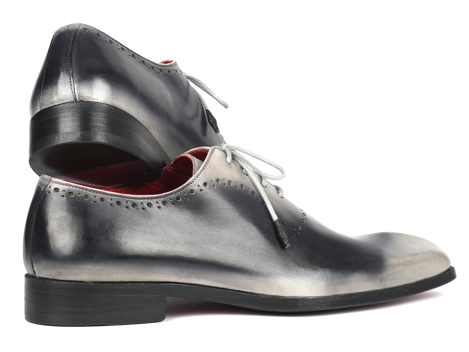 Paul Parkman Men's Gray Hand-Painted Oxfords (ID