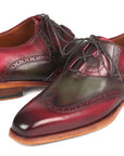 Paul Parkman Goodyear Welted Ghillie Lacing Brogues Green & Bordeaux (ID