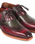 Paul Parkman Goodyear Welted Ghillie Lacing Brogues Green & Bordeaux (ID
