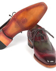 Paul Parkman Goodyear Welted Ghillie Lacing Brogues Green & Bordeaux (ID