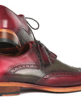 Paul Parkman Goodyear Welted Ghillie Lacing Brogues Green & Bordeaux (ID