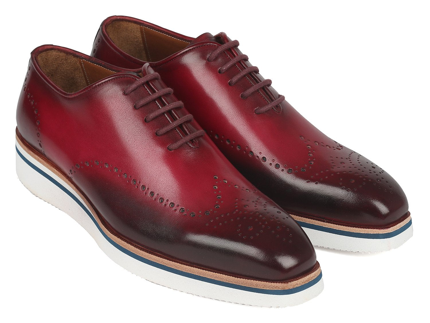 Paul Parkman Men's Smart Casual Wingtip Oxfords Bordeaux (ID