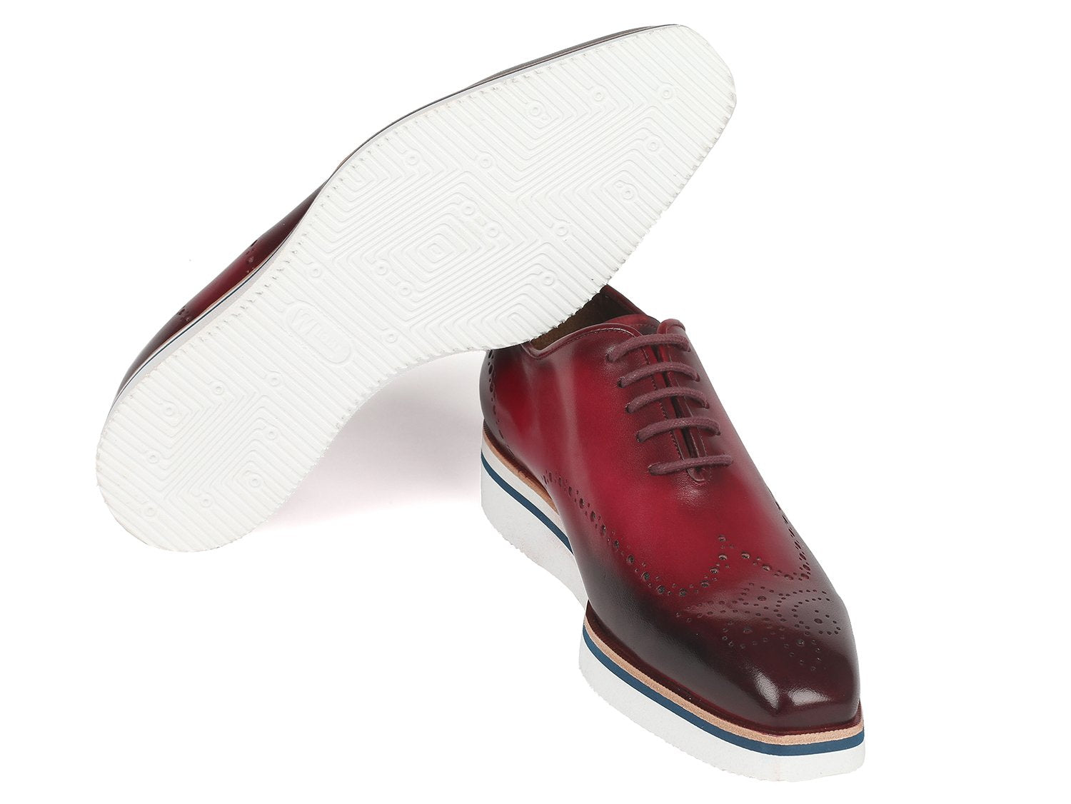 Paul Parkman Men's Smart Casual Wingtip Oxfords Bordeaux (ID