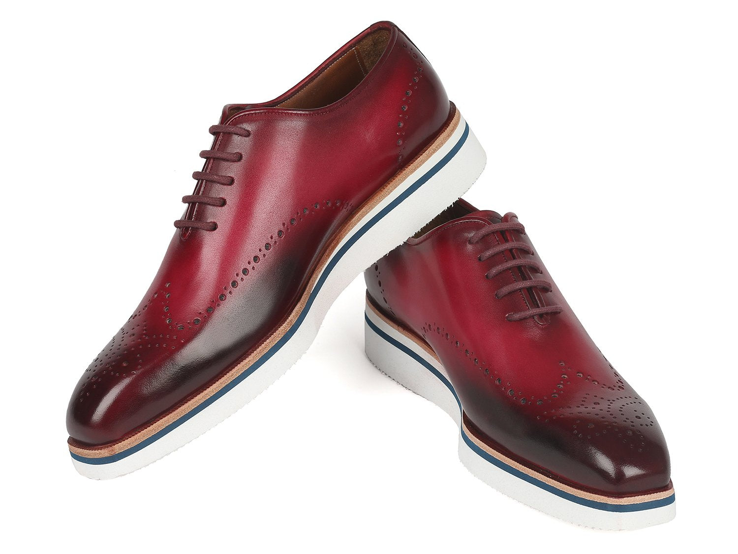 Paul Parkman Men's Smart Casual Wingtip Oxfords Bordeaux (ID