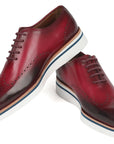 Paul Parkman Men's Smart Casual Wingtip Oxfords Bordeaux (ID