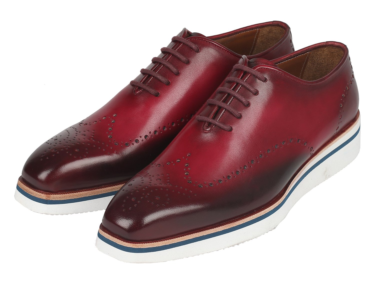Paul Parkman Men's Smart Casual Wingtip Oxfords Bordeaux (ID