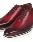 Paul Parkman Men's Smart Casual Wingtip Oxfords Bordeaux (ID