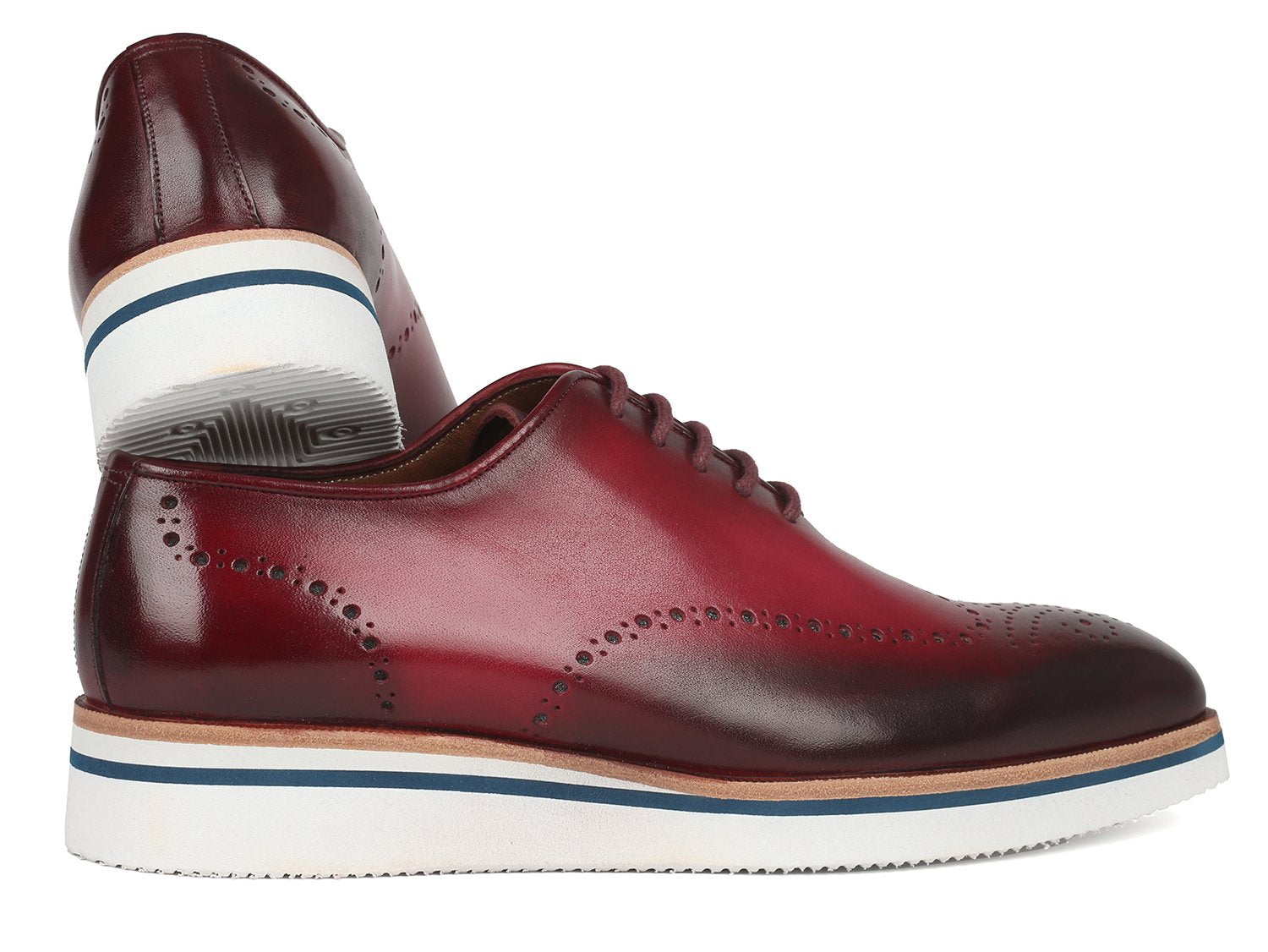 Paul Parkman Men's Smart Casual Wingtip Oxfords Bordeaux (ID