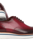 Paul Parkman Men's Smart Casual Wingtip Oxfords Bordeaux (ID