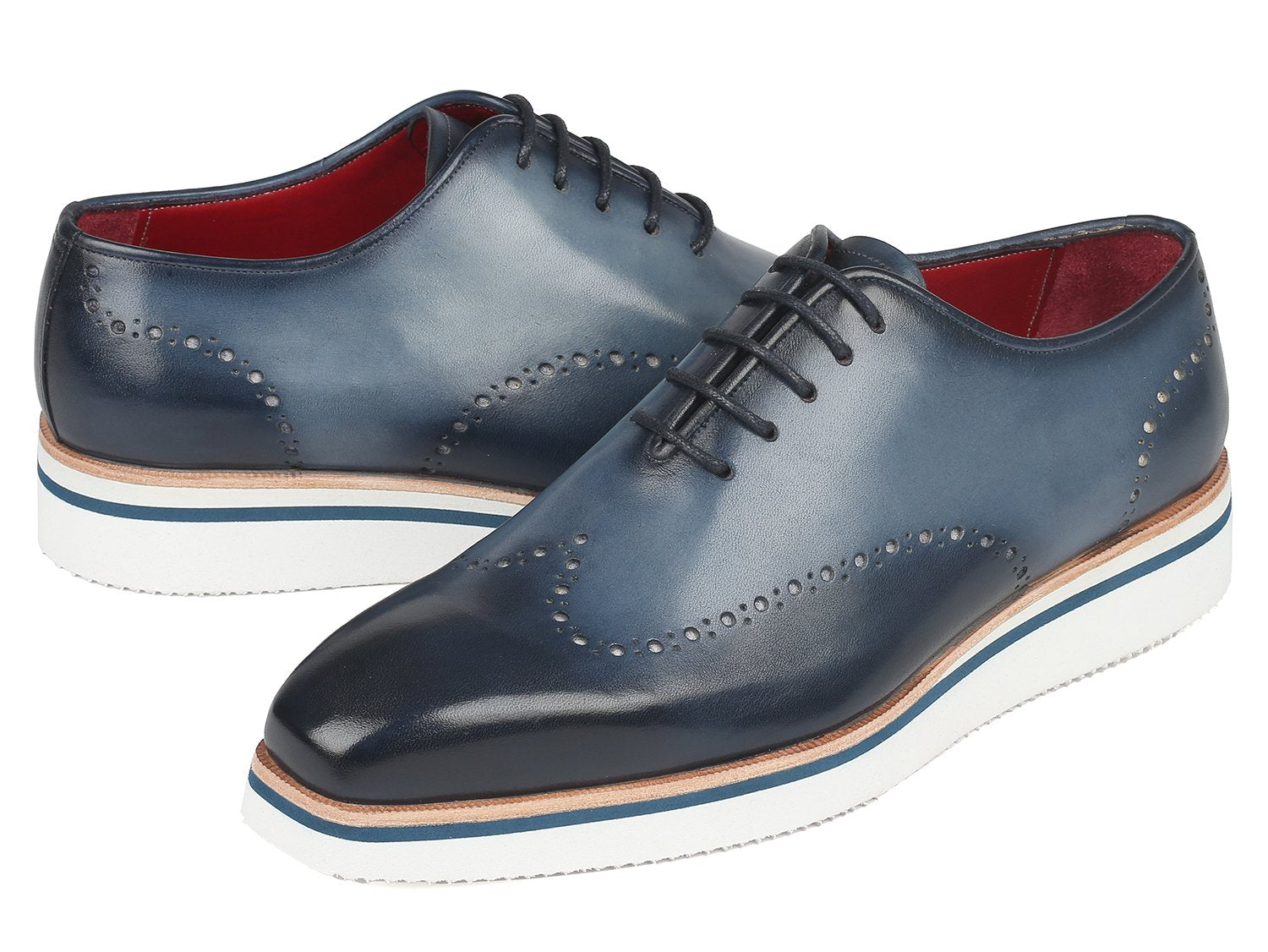 Paul Parkman Men's Smart Casual Wingtip Oxfords Navy (ID