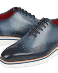 Paul Parkman Men's Smart Casual Wingtip Oxfords Navy (ID