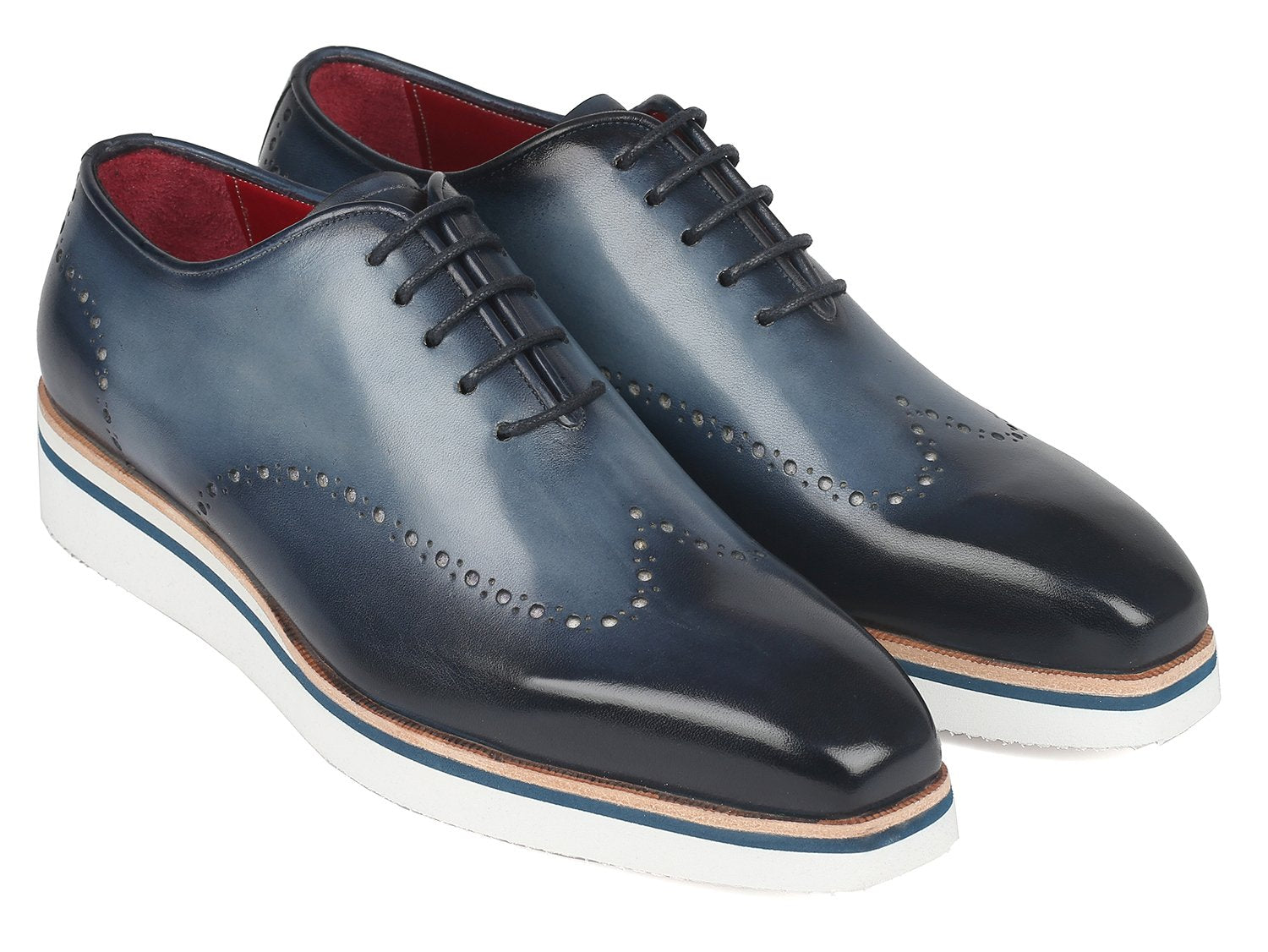 Paul Parkman Men's Smart Casual Wingtip Oxfords Navy (ID