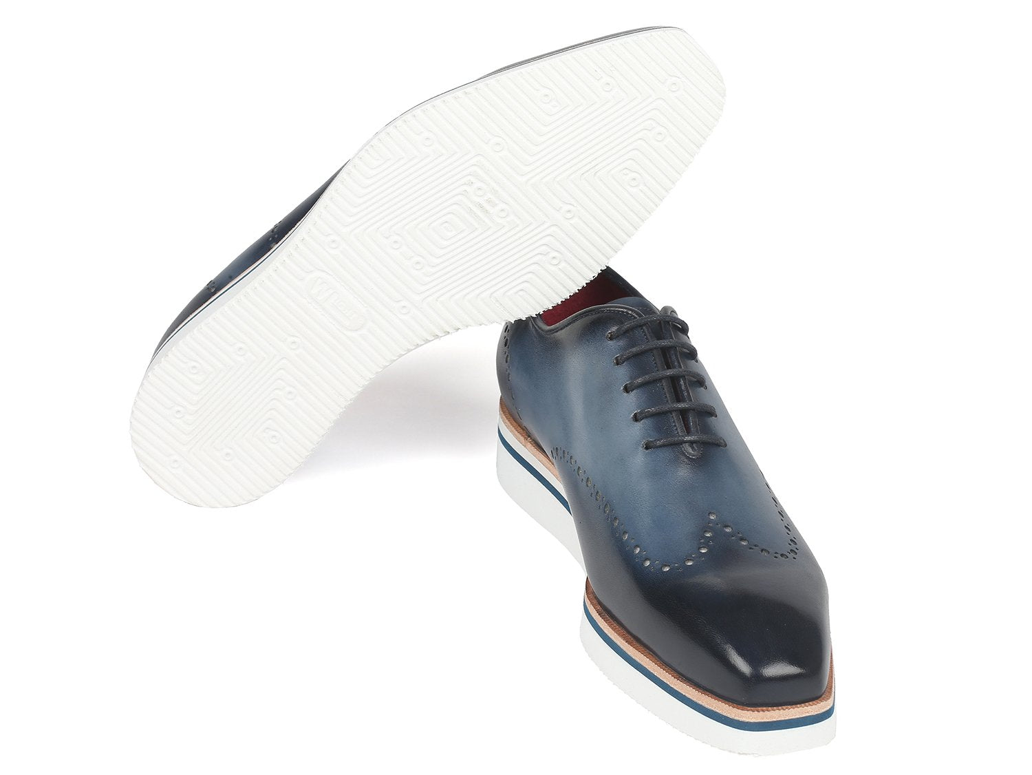 Paul Parkman Men's Smart Casual Wingtip Oxfords Navy (ID