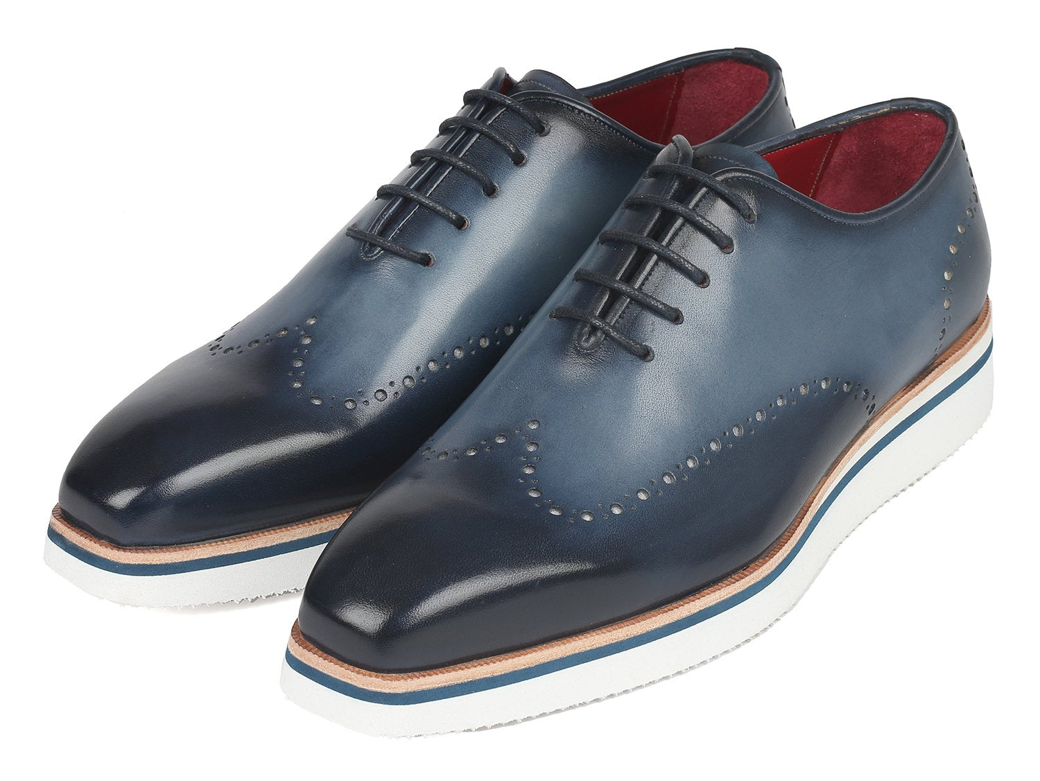 Paul Parkman Men's Smart Casual Wingtip Oxfords Navy (ID