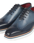 Paul Parkman Men's Smart Casual Wingtip Oxfords Navy (ID