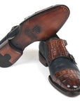 Paul Parkman Beige & Brown Plaid Canvas Derby Shoes (ID