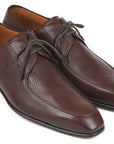 Paul Parkman Beige & Brown Plaid Canvas Derby Shoes (ID