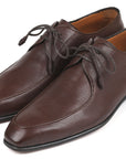 Paul Parkman Beige & Brown Plaid Canvas Derby Shoes (ID