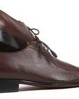 Paul Parkman Beige & Brown Plaid Canvas Derby Shoes (ID