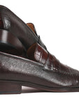 Paul Parkman Beige & Brown Plaid Canvas Derby Shoes (ID
