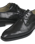 Paul Parkman Beige & Brown Plaid Canvas Derby Shoes (ID