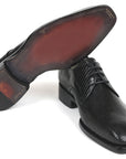Paul Parkman Beige & Brown Plaid Canvas Derby Shoes (ID