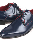 Paul Parkman Medallion Toe Navy Derby Shoes (ID