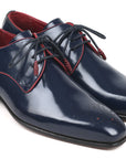 Paul Parkman Medallion Toe Navy Derby Shoes (ID