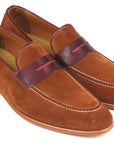 Paul Parkman Beige & Brown Plaid Canvas Derby Shoes (ID