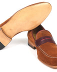 Paul Parkman Beige & Brown Plaid Canvas Derby Shoes (ID