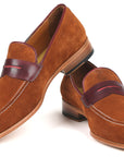 Paul Parkman Beige & Brown Plaid Canvas Derby Shoes (ID
