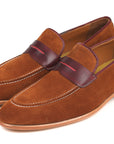 Paul Parkman Beige & Brown Plaid Canvas Derby Shoes (ID